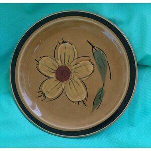 5x DESIGNER'S COLLECTION 70's Stoneware Salad Plates "Honey Flowers"